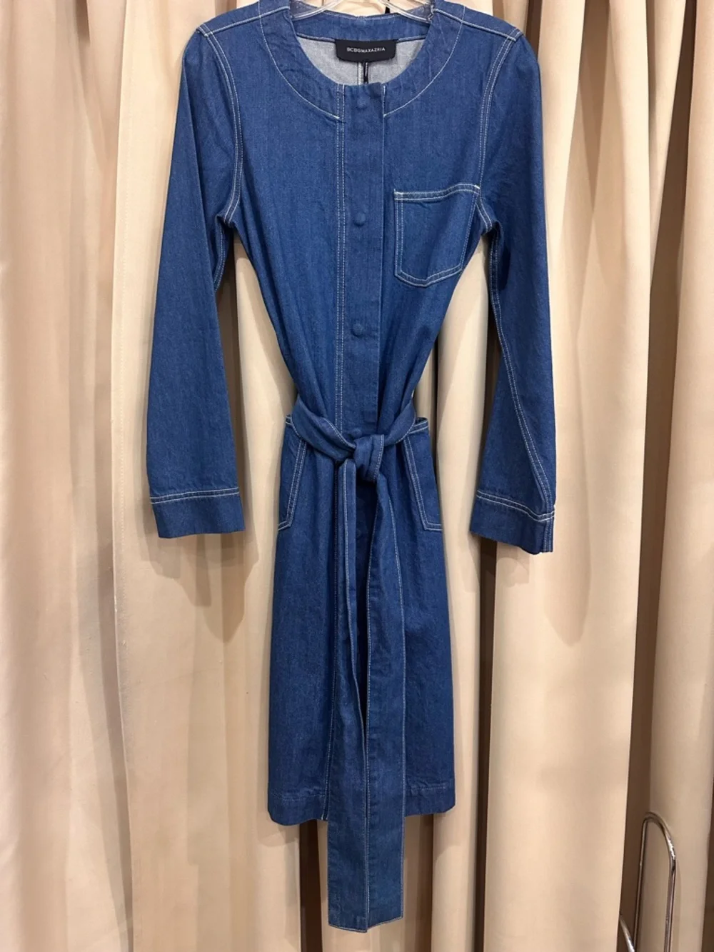 BCBGMaxAzria Blue Denim Shirt Dress NWT size XS - Picture 2 of 5
